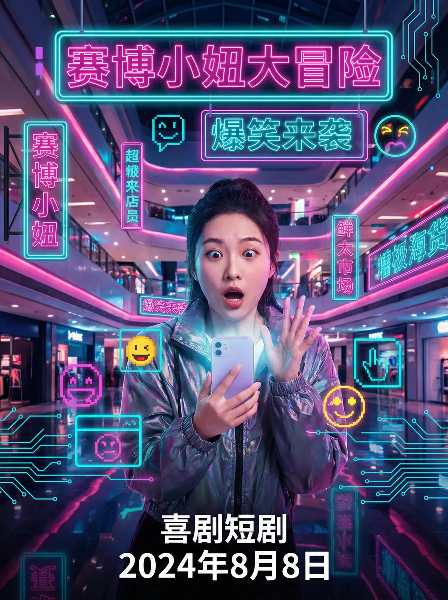 少妇高潮免费视频 搞笑喜剧短剧 - 赛博小妞大冒险海报